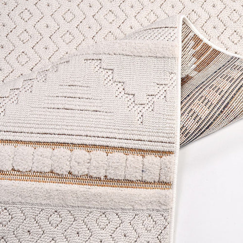 Henna Bej Geometrik Polyester Makine Halısı