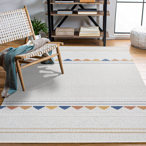 Henna Bej Geometrik Polyester Makine Halısı