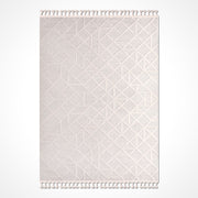 Horizon Krem Geometrik Polyester Makine Halısı