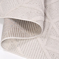 Horizon Krem Geometrik Polyester Makine Halısı