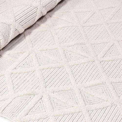 Horizon Krem Geometrik Polyester Makine Halısı