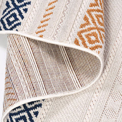 Nimbus Krem Çizgili Polyester Makine Alan Halısı