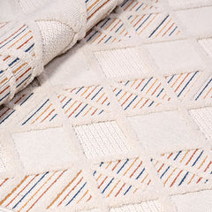 Obsidian Krem Geometrik Polyester Makine Alan Halısı