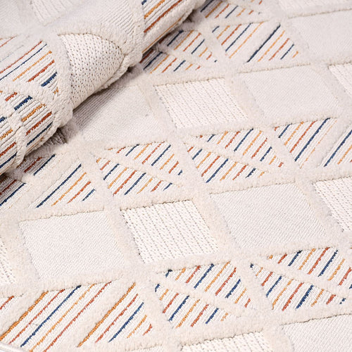 Obsidian Krem Geometrik Polyester Makine Alan Halısı