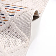 Obsidian Krem Geometrik Polyester Makine Halısı