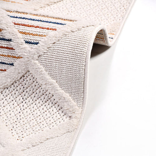 Obsidian Krem Geometrik Polyester Makine Halısı