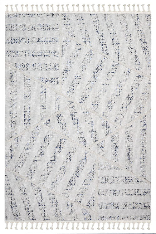 Ivore Bej Geometrik Polyester Makine Halısı