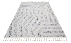 Ivore Bej Geometrik Polyester Makine Halısı