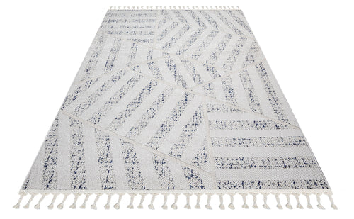 Ivore Bej Geometrik Polyester Makine Halısı