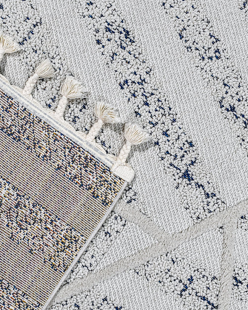 Ivore Bej Geometrik Polyester Makine Halısı