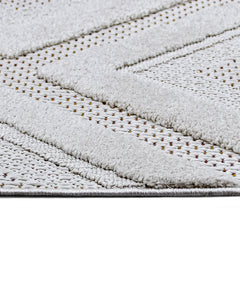 Jet Krem Geometrik Polyester Makine Halısı