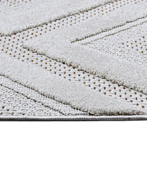 Jet Krem Geometrik Polyester Makine Halısı