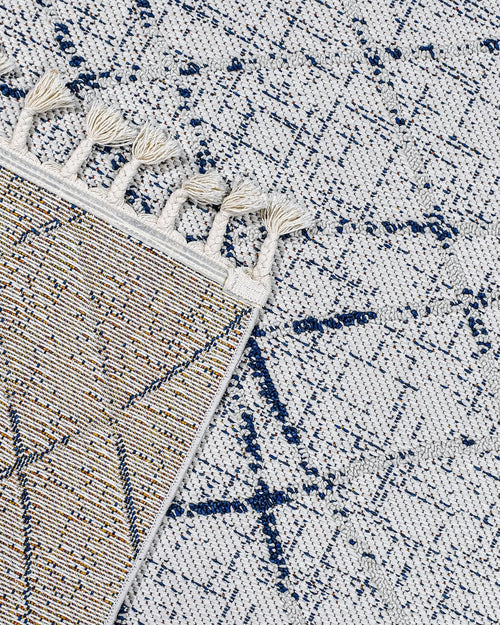 Lace Gri Geometrik Polyester Makine Halısı