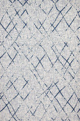 Cream Navy Modern Kitchen Rug - Cotton Digital Print
