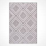 Grey White Modern Geometric Living Room Rug Diamond - Polyester
