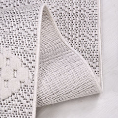 Gri Geometrik Polyester Makine Halısı