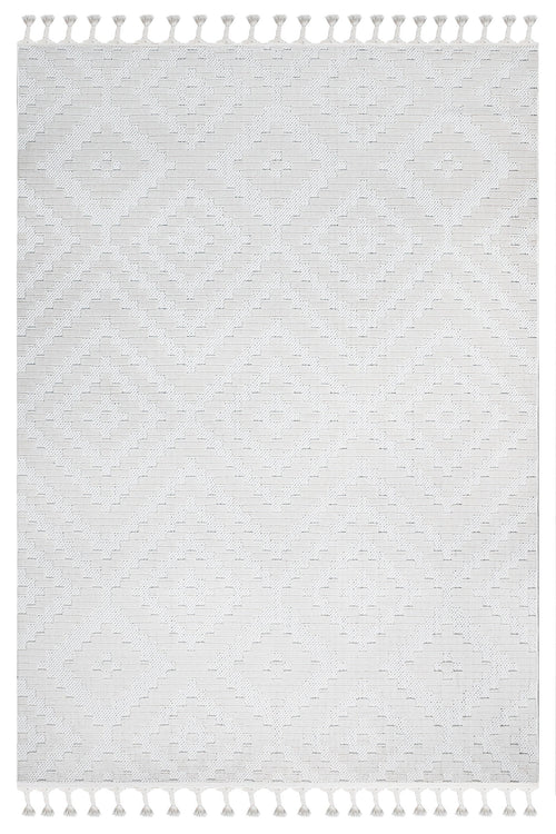 Lavander Krem Geometrik Polyester Makine Halısı