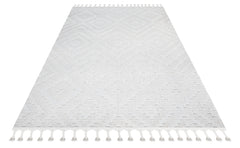 Lavander Krem Geometrik Polyester Makine Halısı