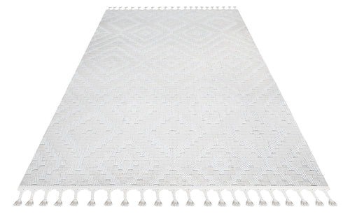 Lavander Krem Geometrik Polyester Makine Halısı