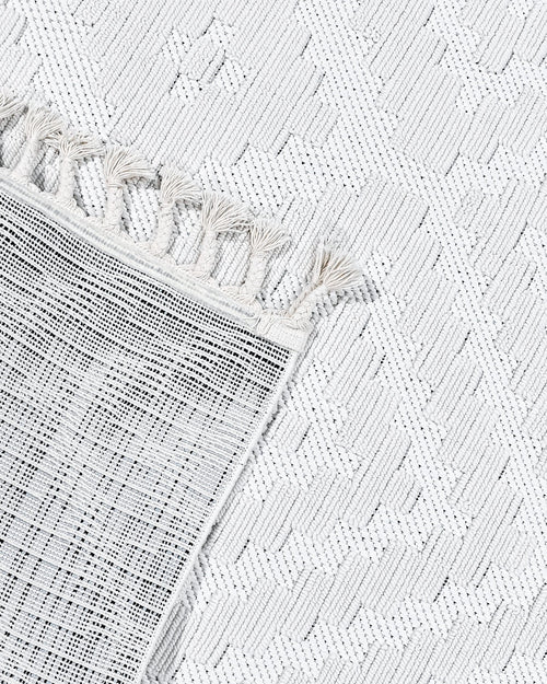 Lavander Krem Geometrik Polyester Makine Halısı