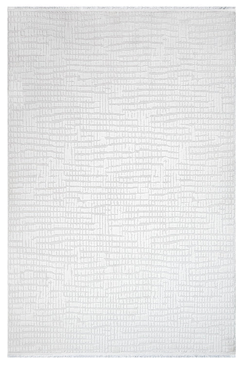 Ochre Krem Geometrik Polyester Makine Alan Halısı