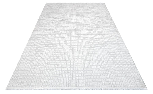 Ochre Krem Geometrik Polyester Makine Alan Halısı