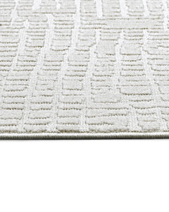 Ochre Krem Geometrik Polyester Makine Alan Halısı