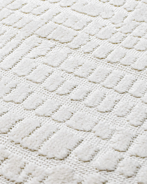 Ochre Krem Geometrik Polyester Makine Halısı