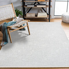 Ochre Krem Geometrik Polyester Makine Alan Halısı