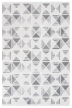 Onyx Krem Geometrik Polyester Makine Alan Halısı