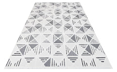 Onyx Krem Geometrik Polyester Makine Alan Halısı