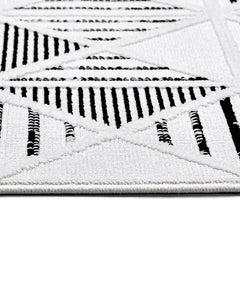 Onyx Krem Geometrik Polyester Makine Alan Halısı