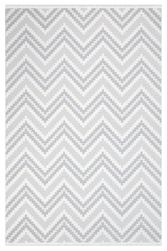 Paprika Gri Geometrik Polyester Makine Alan Halısı