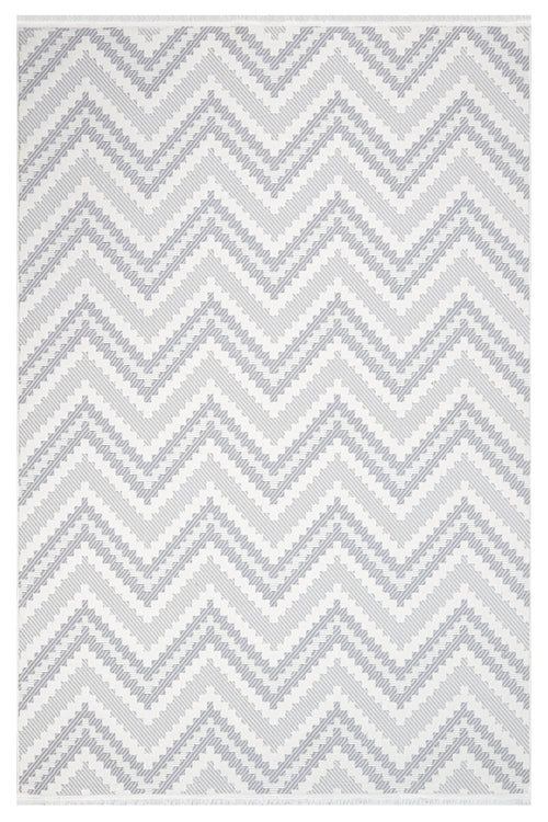 Paprika Gri Geometrik Polyester Makine Alan Halısı