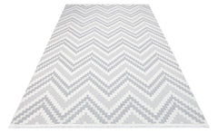 Paprika Gri Geometrik Polyester Makine Alan Halısı