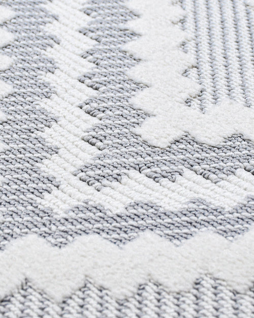 Paprika Gri Geometrik Polyester Makine Alan Halısı