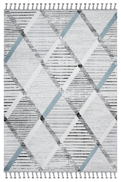 Maple Gri Geometrik Polyester Makine Halısı