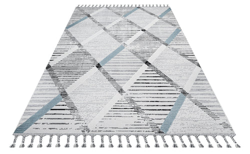 Maple Gri Geometrik Polyester Makine Halısı