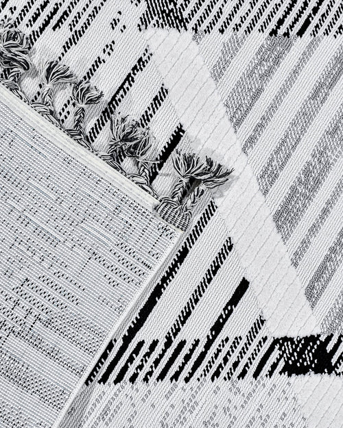 Maple Gri Geometrik Polyester Makine Halısı