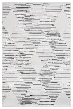 Parchment Gri Geometrik Polyester Makine Alan Halısı