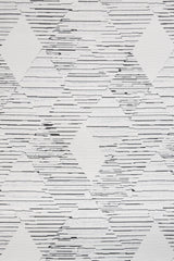 White Black Modern Geometric Striped Living Room Rug - Cotton