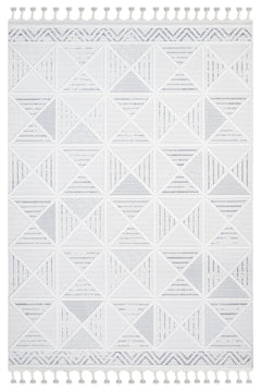 Maroon Krem Geometrik Polyester Makine Halısı