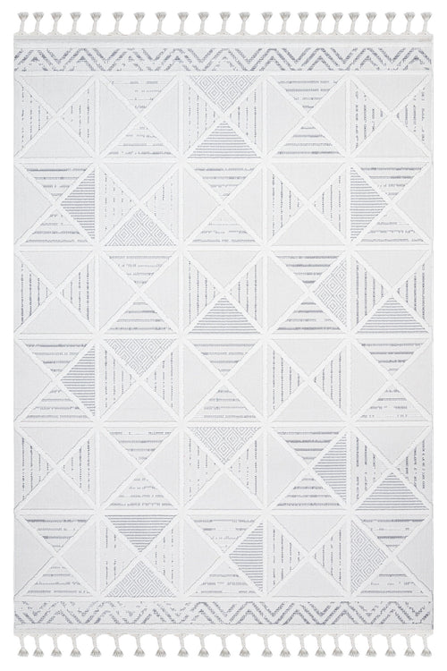 Maroon Krem Geometrik Polyester Makine Halısı