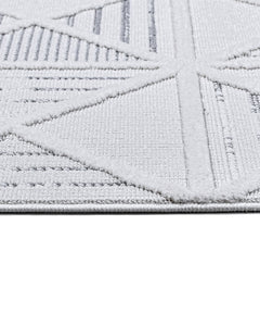 Maroon Krem Geometrik Polyester Makine Halısı