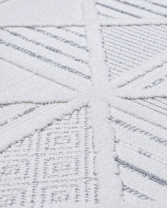 Maroon Krem Geometrik Polyester Makine Halısı