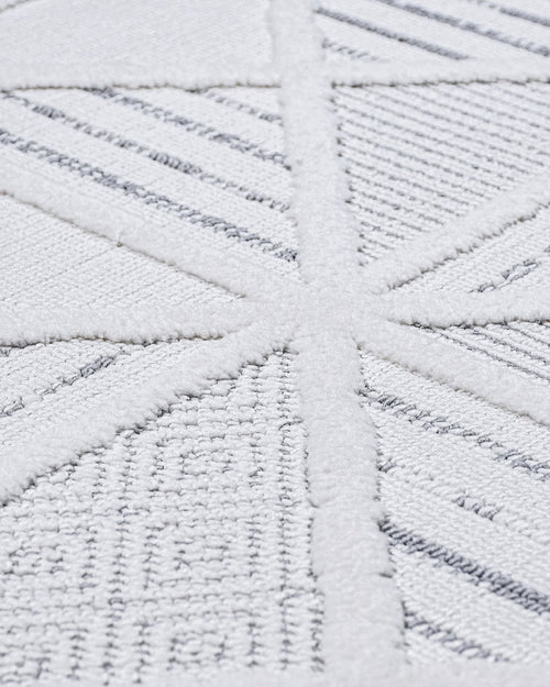 Maroon Krem Geometrik Polyester Makine Halısı