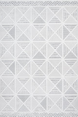 White Light Gray Modern Geometric Living Room Rug