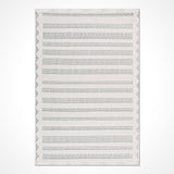 Cream Black Modern Striped Living Room Rug
