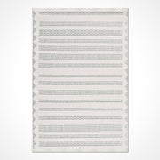 Krem Çizgili Polyester Makine Halısı