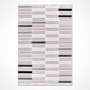 Gri Geometrik Polyester Makine Halısı